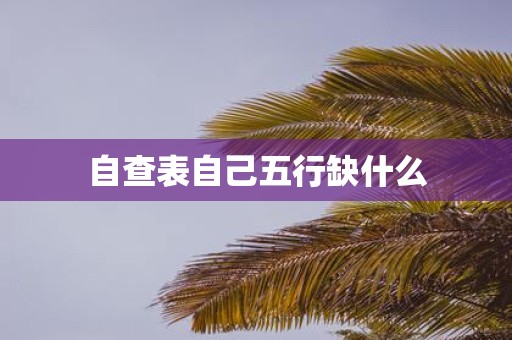 自查表自己五行缺什么