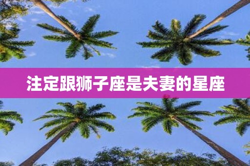 注定跟狮子座是夫妻的星座