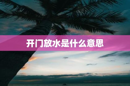 开门放水是什么意思