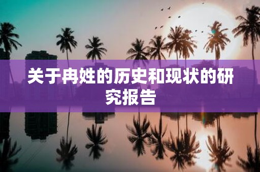 关于冉姓的历史和现状的研究报告
