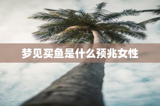 梦见买鱼是什么预兆女性