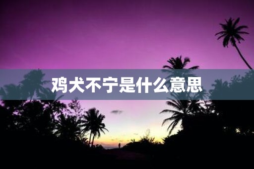 鸡犬不宁是什么意思