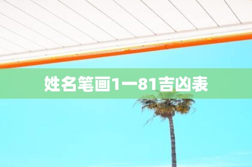 姓名笔画1一81吉凶表