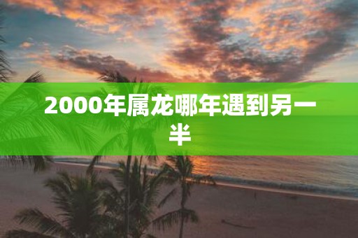 2000年属龙哪年遇到另一半