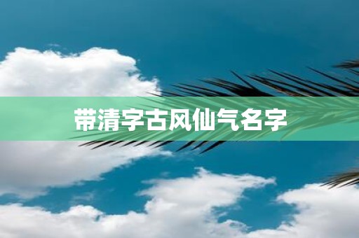带清字古风仙气名字