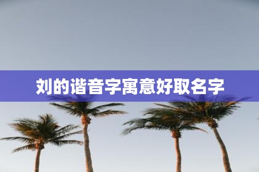刘的谐音字寓意好取名字