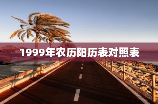 1999年农历阳历表对照表