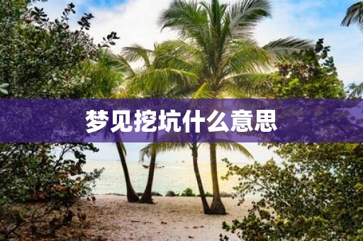 梦见挖坑什么意思