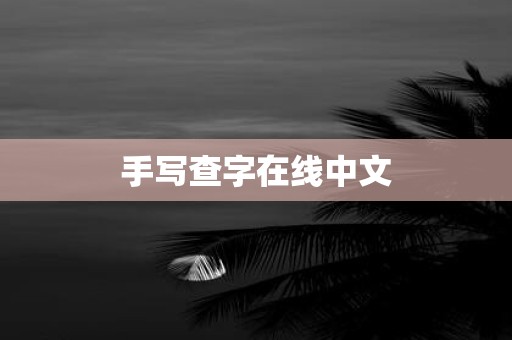手写查字在线中文