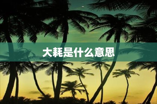 大耗是什么意思