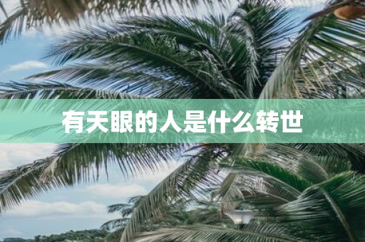 有天眼的人是什么转世