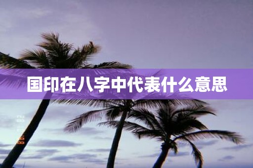 国印在八字中代表什么意思