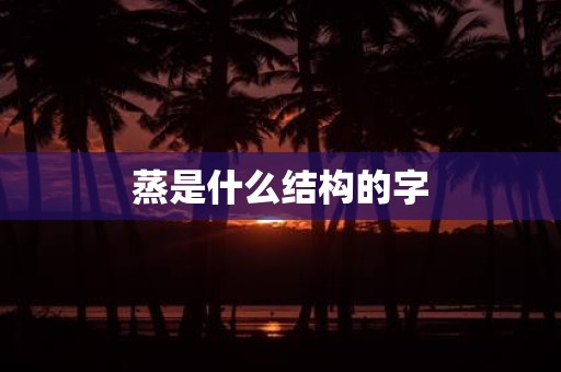 蒸是什么结构的字