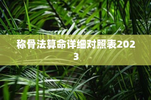 称骨法算命详细对照表2025