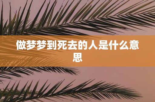 做梦梦到死去的人是什么意思