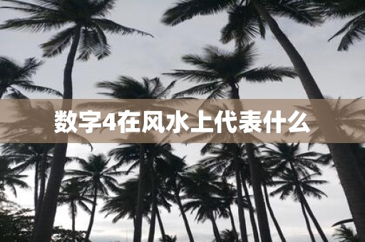 数字4在风水上代表什么