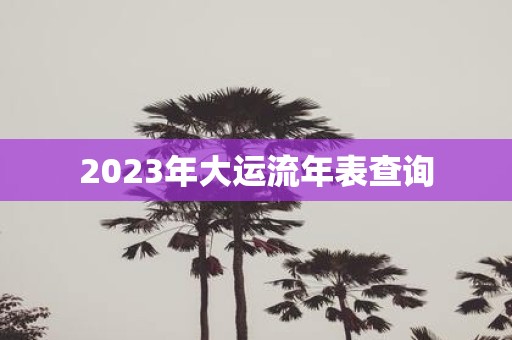 2025年大运流年表查询