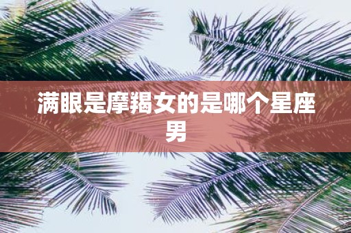 满眼是摩羯女的是哪个星座男