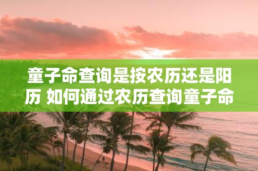童子命查询是按农历还是阳历 如何通过农历查询童子命