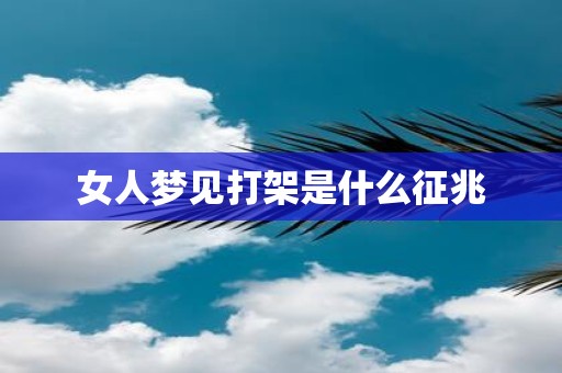 女人梦见打架是什么征兆