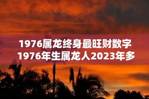 1976属龙终身最旺财数字 1976年生属龙人2025年多大