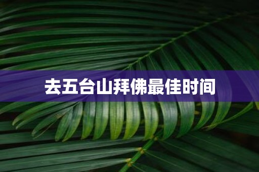 去五台山拜佛最佳时间