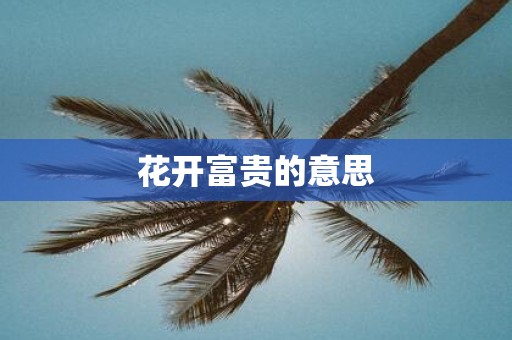 花开富贵的意思