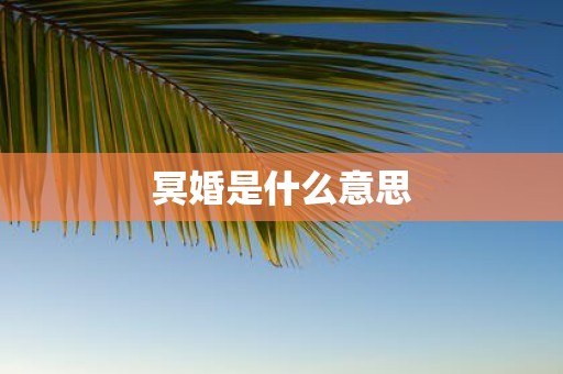 冥婚是什么意思