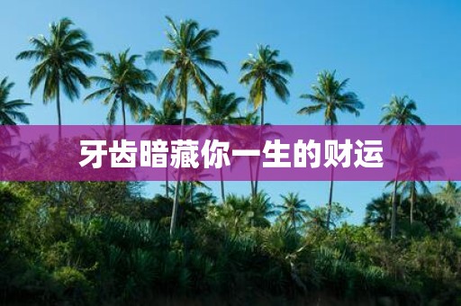 牙齿暗藏你一生的财运