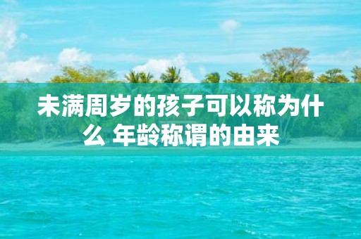 未满周岁的孩子可以称为什么 年龄称谓的由来