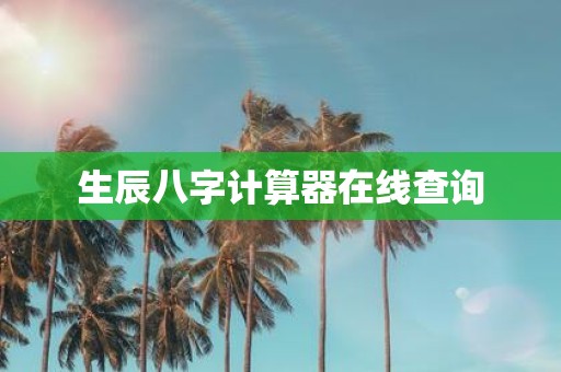 生辰八字计算器在线查询