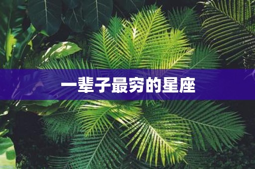 一辈子最穷的星座
