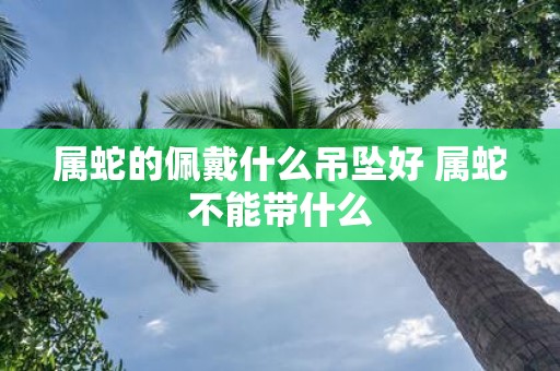 属蛇的佩戴什么吊坠好 属蛇不能带什么