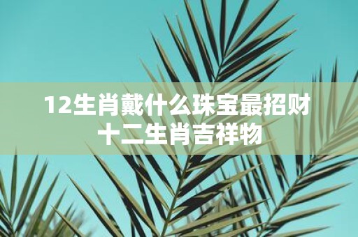 12生肖戴什么珠宝最招财 十二生肖吉祥物