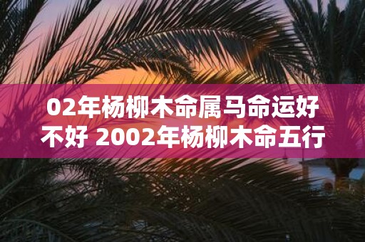 02年杨柳木命属马命运好不好 2002年杨柳木命五行缺什么