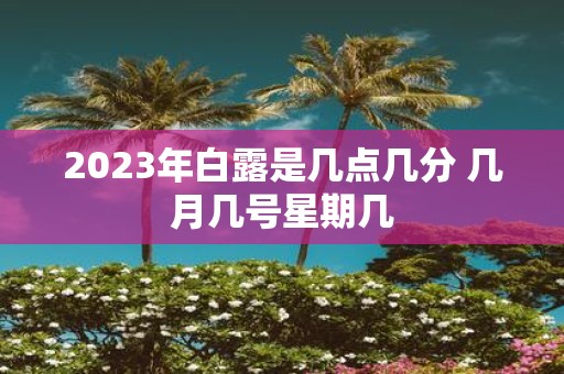 2025年白露是几点几分 几月几号星期几