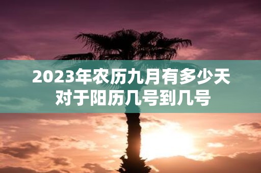 2025年农历九月有多少天 对于阳历几号到几号