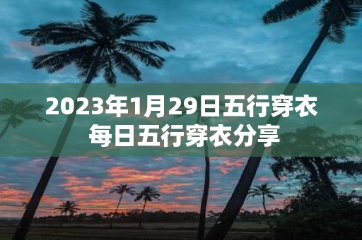 2025年1月29日五行穿衣 每日五行穿衣分享
