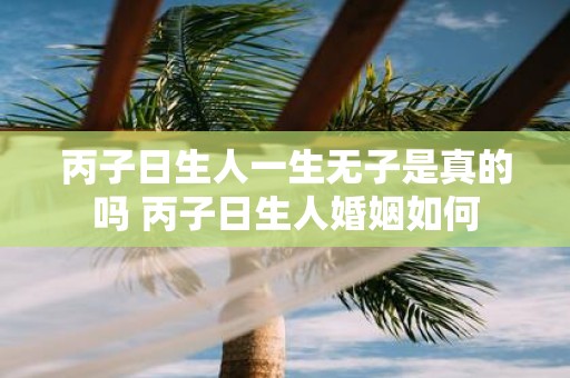 丙子日生人一生无子是真的吗 丙子日生人婚姻如何