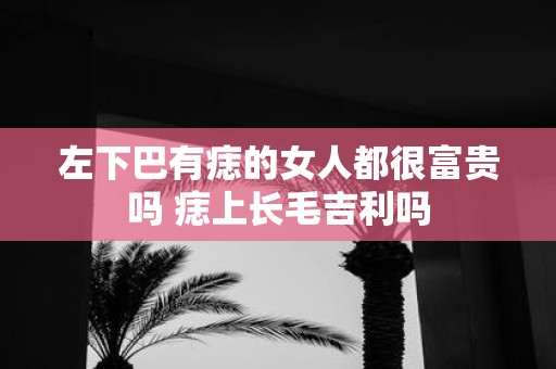 左下巴有痣的女人都很富贵吗 痣上长毛吉利吗