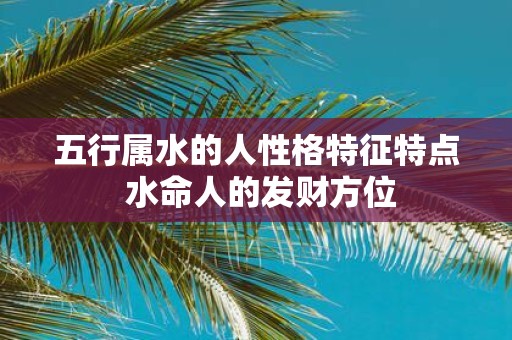 五行属水的人性格特征特点 水命人的发财方位