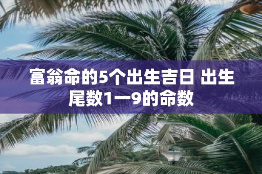 富翁命的5个出生吉日 出生尾数1一9的命数