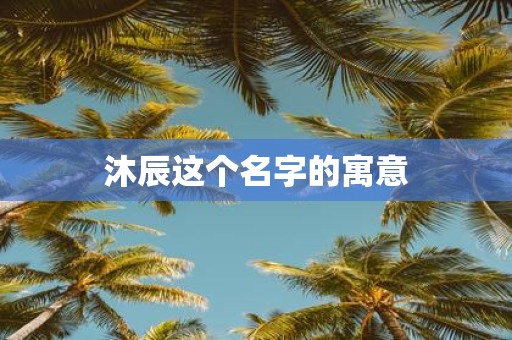 沐辰这个名字的寓意