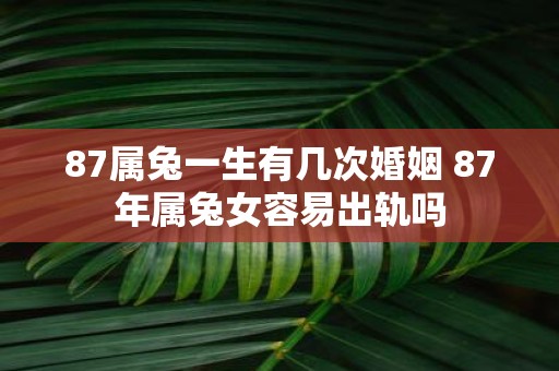 87属兔一生有几次婚姻 87年属兔女容易出轨吗