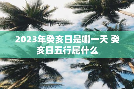 2025年癸亥日是哪一天 癸亥日五行属什么
