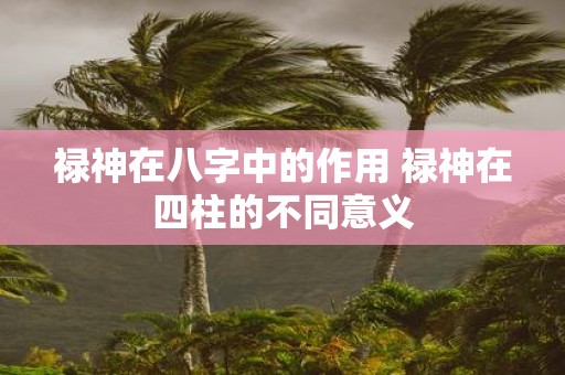 禄神在八字中的作用 禄神在四柱的不同意义