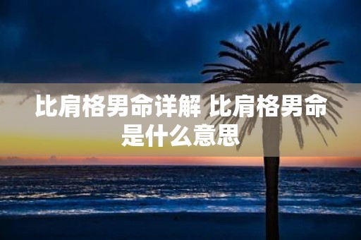 比肩格男命详解 比肩格男命是什么意思