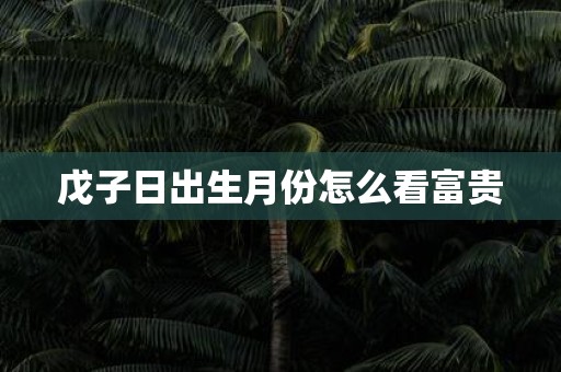 戊子日出生月份怎么看富贵