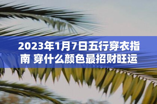 2025年1月7日五行穿衣指南 穿什么颜色最招财旺运