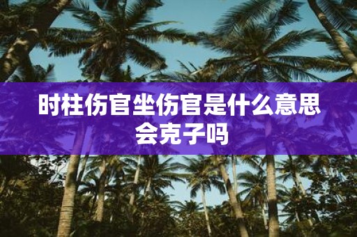 时柱伤官坐伤官是什么意思 会克子吗